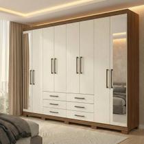 Guarda-roupa Casal com Espelhos e Pés 8 Portas 6 Gavetas Liverpool Guarda-roupa Casal com Espelhos e Pés 8 Portas 6 Gavetas Liverpool