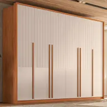 Guarda-Roupa Casal com Frisado 6 Portas 6 Gavetas Suburban Gold 100% MDF Espresso Móveis