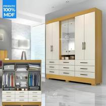 Guarda Roupa Casal com Penteadeira Débora 6Portas 9 Gaveta C/Espelho ACP Móveis