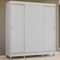 Guarda-Roupa Casal com Pés 3 Portas de Correr Branco Reno Madesa