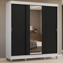 Guarda-Roupa Casal com Pés 3 Portas de Correr com Espelho Reno Madesa B