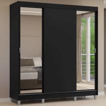 Guarda-Roupa Casal com Pés 3 Portas de Correr com Espelhos Reno Madesa P