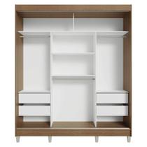 Guarda-roupa Casal Com Pés 3 Portas De Correr De Espelho Rustic Reno Madesa Guarda-roupa Casal Com Pés 3 Portas De Correr De Espelho Rustic Reno Madesa