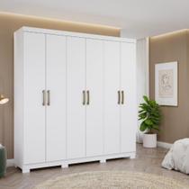 Guarda Roupa Casal com Pés 6 Portas 100MDF Clara Panan