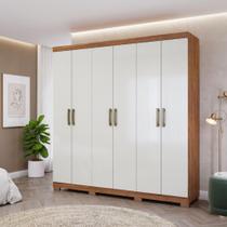 Guarda Roupa Casal com Pés 6 Portas 100MDF Clara Panan