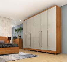 Guarda-Roupa Casal com pés 6 Portas 8 Gavetas 270cm Sevilla