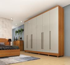 Guarda-Roupa Casal com pés 6 Portas 8 Gavetas 270cm Sevilla