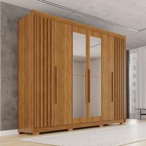Guarda-roupa Casal com Pés e Espelho 100% Mdf 6 Portas 6 Gavetas Granada Premium