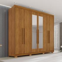 Guarda Roupa Casal com Pés e Espelho 6 Portas 6 Gavetas 100% MDF Itália Plus Marrom/Cinamomo Guarda Roupa Casal com Pés e Espelho 6 Portas 6 Gavetas 100% MDF Itália Plus Marrom/Cinamomo