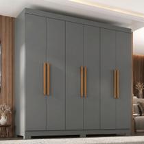 Guarda Roupa Casal com Pés Paris 6 Portas 2 Gavetas Paris Espresso Móveis