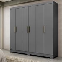 Guarda Roupa Casal com Pés Paris 6 Portas 2 Gavetas Paris Espresso Móveis Guarda Roupa Casal com Pés Paris 6 Portas 2 Gavetas Paris Espresso Móveis