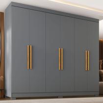 Guarda Roupa Casal com Pés Paris 6 Portas 2 Gavetas Paris Espresso Móveis