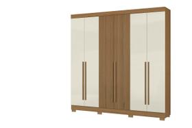 Guarda Roupa Casal Com Pés Roupeiro 6 portas 2 gavetas