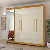 Guarda-roupa Casal com Sapateira 5 Portas 1 Porta Espelhada Diamante 100% Mdf