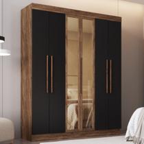 Guarda Roupa Casal com Vidro Reflecta 6 Portas 100 MDF Malibu Doripel