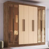Guarda Roupa Casal com Vidro Reflecta 8 Portas 100 MDF Chicago Doripel