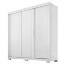 Guarda Roupa Casal Confort 3 Portas 4 Gavetas Branco Absoluto Semi Fosco - Zanzini