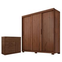 Guarda Roupa Casal Confort 3 portas e Cômoda Sapateira Genova Plus 4 gavetas Jacarandá Fosco-Zanzini Guarda Roupa Casal Confort 3 portas e Cômoda Sapateira Genova Plus 4 gavetas Jacarandá Fosco-Zanzini