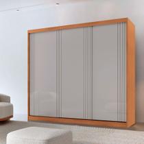 Guarda Roupa Casal Connor 100 MDF 3 Portas 4 Gavetas e 6 Prateleiras Moderna Mobília