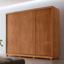 Guarda Roupa Casal Connor MDF 3 Portas 4 Gavetas 6 Prateleiras com Pés Moderna Mobília