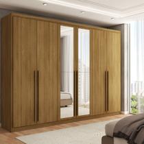 Guarda-Roupa Casal Córdoba 6 Portas 6 Gavetas 100% Mdf com Espelho Nature - Panorama Móveis
