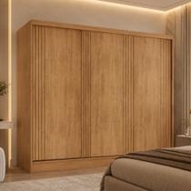 Guarda Roupa Casal CR35537 3 Portas de Correr 4 Gavetas MDF Madeirado Multimóveis Guarda Roupa Casal CR35537 3 Portas de Correr 4 Gavetas MDF Madeirado Multimóveis
