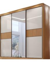 Guarda Roupa Casal Cristal Ripado Cinamomo Off Mdf Ddoro Guarda Roupa Casal Cristal Ripado Cinamomo Off Mdf Ddoro