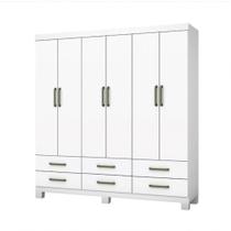 Guarda Roupa Casal D22 6 Portas 6 Gavetas Branco - CARIOCA MÓVEIS