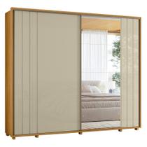 Guarda Roupa Casal Dalí Ripado 2 Portas Deslizantes com 4 Espelhos - Madetec