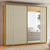 Guarda-Roupa Casal Dalí Ripado Com Escada 2 Portas 8 Gavetas 1 Porta c/ Espelho - 7 Decor