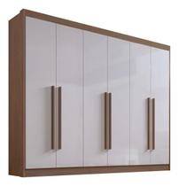 Guarda-roupa Casal Ddoro Athos Castanho Off White 6 Portas