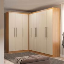 Guarda Roupa Casal de Canto Modulado 166240x218cm Selene 5 Peças MDP Carvalho Menu Móveis