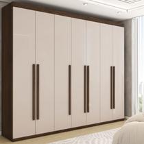 Guarda-Roupa Casal Débora 7 Portas 6 Gavetas Imbuia/Off White - Panorama Móveis Guarda-Roupa Casal Débora 7 Portas 6 Gavetas Imbuia/Off White - Panorama Móveis