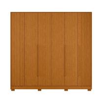 Guarda Roupa Casal Deville Ripado 6 Portas 4 Gavetas Cinamomo - Móveis Albatroz Guarda Roupa Casal Deville Ripado 6 Portas 4 Gavetas Cinamomo - Móveis Albatroz