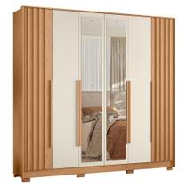 Guarda Roupa Casal Deville Ripado 6 Portas com Espelho - Móveis Albatroz