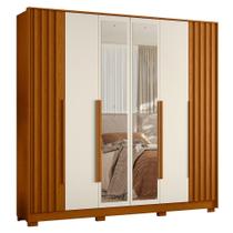 Guarda Roupa Casal Deville Ripado 6 Portas com Espelho - Móveis Albatroz Guarda Roupa Casal Deville Ripado 6 Portas com Espelho - Móveis Albatroz