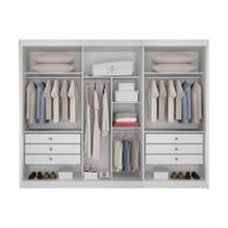 Guarda Roupa Casal Diamante Gold 6 Portas de Bater 4 Gavetas Branco MDF Leifer Móveis Guarda Roupa Casal Diamante Gold 6 Portas de Bater 4 Gavetas Branco MDF Leifer Móveis