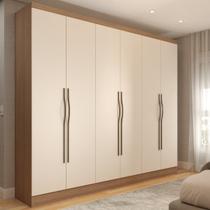 Guarda-Roupa Casal Dinamarca 6 Portas 2 Gavetas Nature/Off White - Panorama Móveis Guarda-Roupa Casal Dinamarca 6 Portas 2 Gavetas Nature/Off White - Panorama Móveis