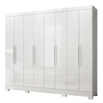 Guarda Roupa Casal Diplomata 8 Portas Branco Moval