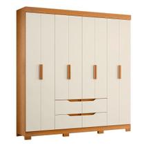 Guarda Roupa Casal Doble 08 Portas Cinamomo Off White - Móveis Albatroz