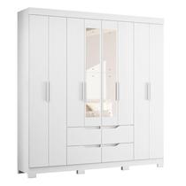 Guarda Roupa Casal Doble 08 Portas com Espelho Branco - Móveis Albatroz Guarda Roupa Casal Doble 08 Portas com Espelho Branco - Móveis Albatroz