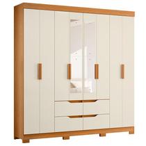 Guarda Roupa Casal Doble 08 Portas com Espelho Cinamomo Off White - Móveis Albatroz