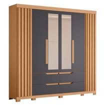 Guarda Roupa Casal Doble com Espelho 06 portas Freijo Titanium - Móveis Albatroz Guarda Roupa Casal Doble com Espelho 06 portas Freijo Titanium - Móveis Albatroz