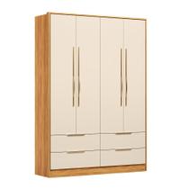 Guarda Roupa Casal Domo 44020 4 Portas Cinamon Off White Demóbile
