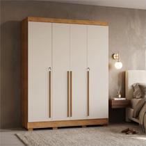 Guarda Roupa Casal Domus Max 4 Portas 3 Gavetas 8 Prateleiras 2,07x1,60m Cedro Off White Guarda Roupa Casal Domus Max 4 Portas 3 Gavetas 8 Prateleiras 2,07x1,60m Cedro Off White