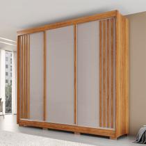 Guarda-Roupa Casal Dortmund 3 Portas 4 Gavetas com Pés Ripado 100% Mdf Cinamomo/Off White - Pnr Móveis Guarda-Roupa Casal Dortmund 3 Portas 4 Gavetas com Pés Ripado 100% Mdf Cinamomo/Off White - Pnr Móveis