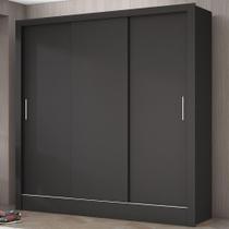 Guarda Roupa Casal Dubai 3 Portas De Correr Carioca Móveis Preto/preto
