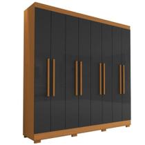 Guarda Roupa Casal Dubai 8 Portas 240 Cm Cinamomo Grafite Armoveis Guarda Roupa Casal Dubai 8 Portas 240 Cm Cinamomo Grafite Armoveis