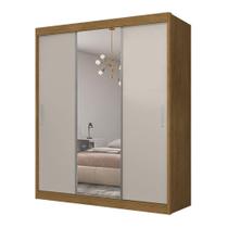 Guarda Roupa Casal Duda 3 Portas de Correr 4 Gavetas MDP Nature-Off