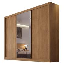 Guarda Roupa Casal Duna 3 Portas 4 Gavetas Cumaru 23 com Espelho Novo Horizonte